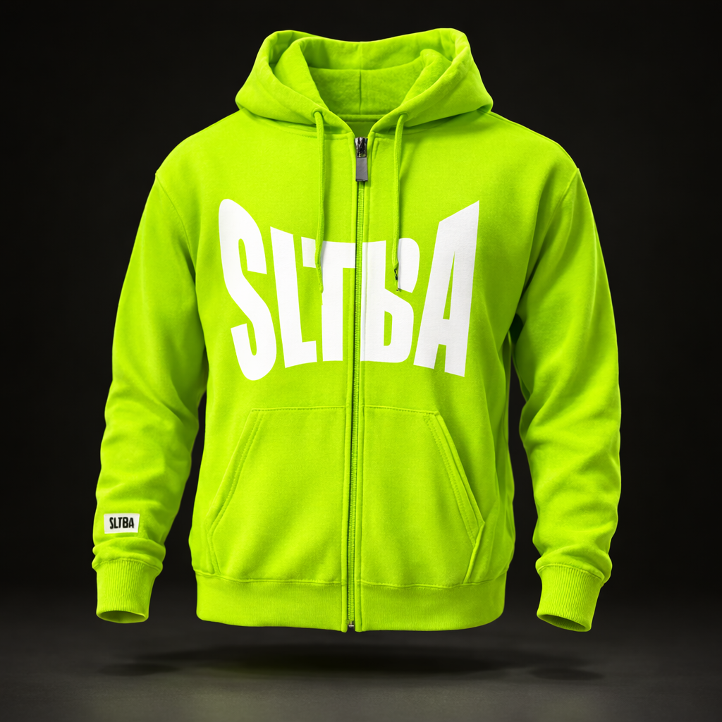 “Patched” V2 zip-up (lime)